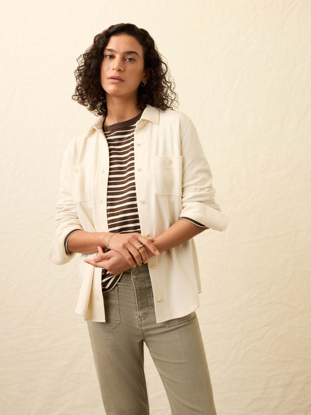 | Legend Sweater Shirt - Light Oatmeal Twill | Faherty Brand