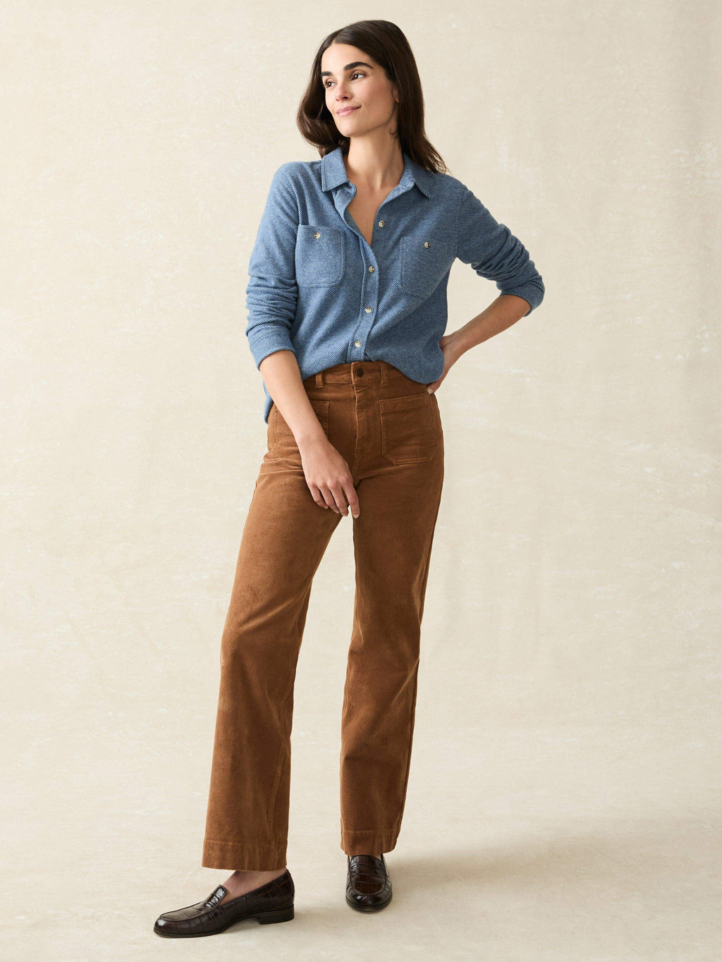 | Legend Sweater Shirt - Glacier Blue Twill | Faherty Brand
