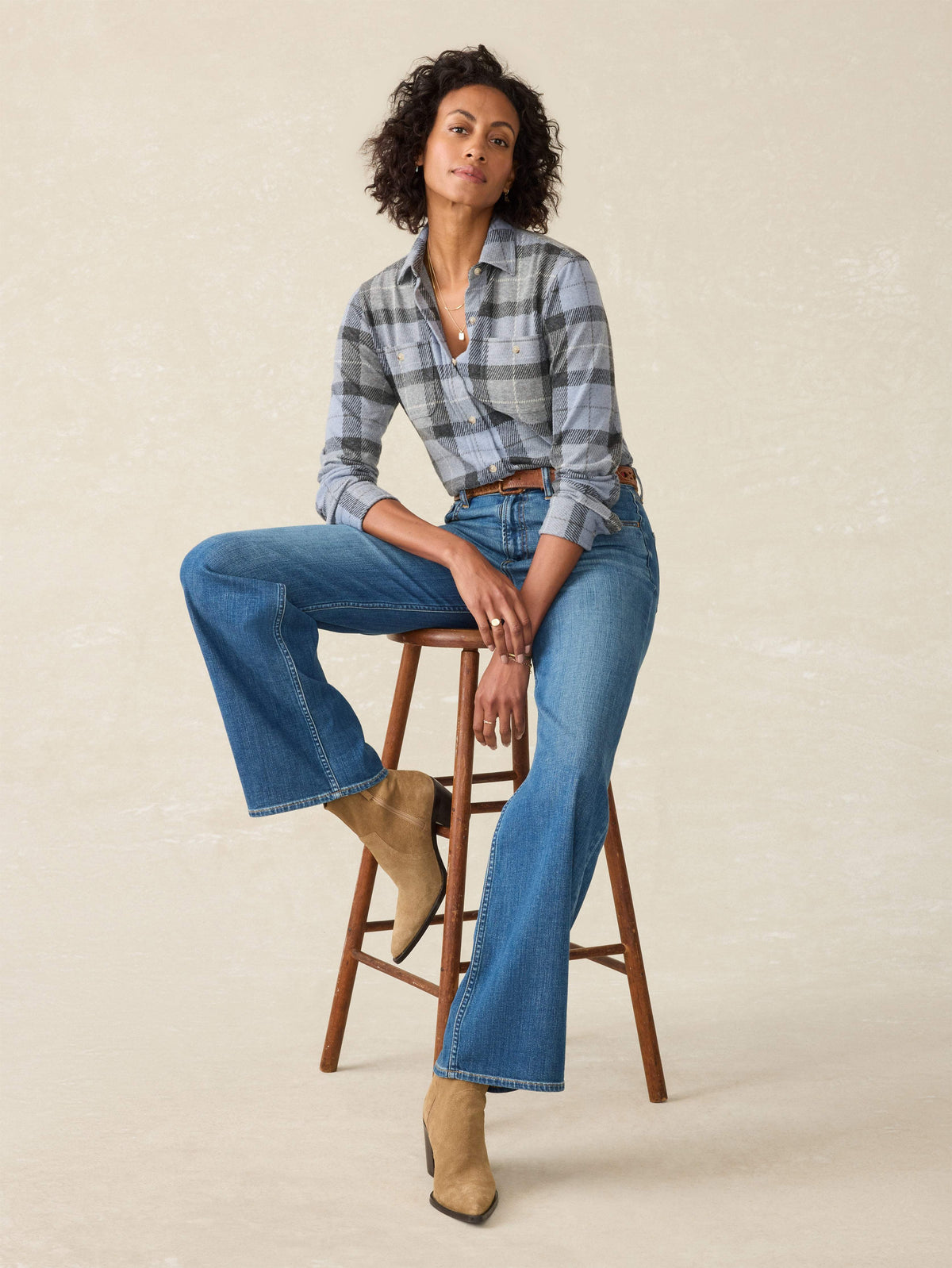| Legend Sweater Shirt - True North Plaid | Faherty Brand