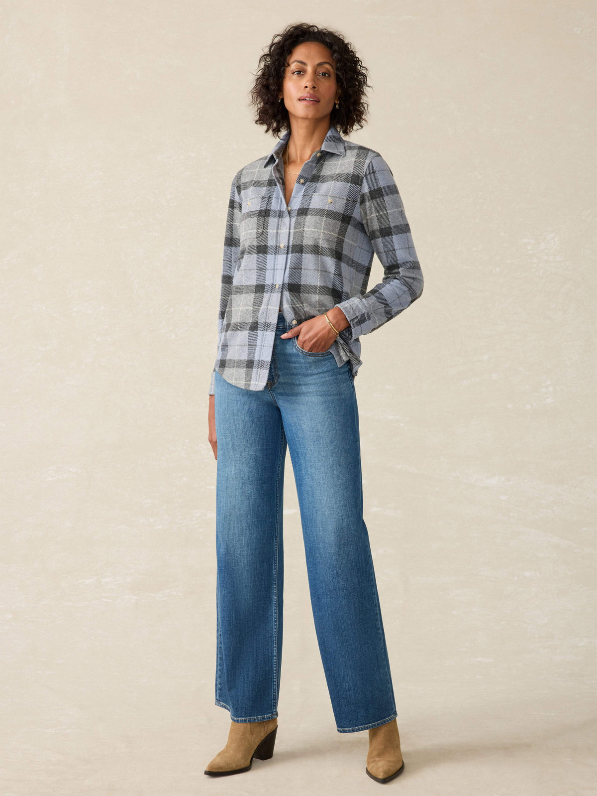| Legend Sweater Shirt - True North Plaid | Faherty Brand