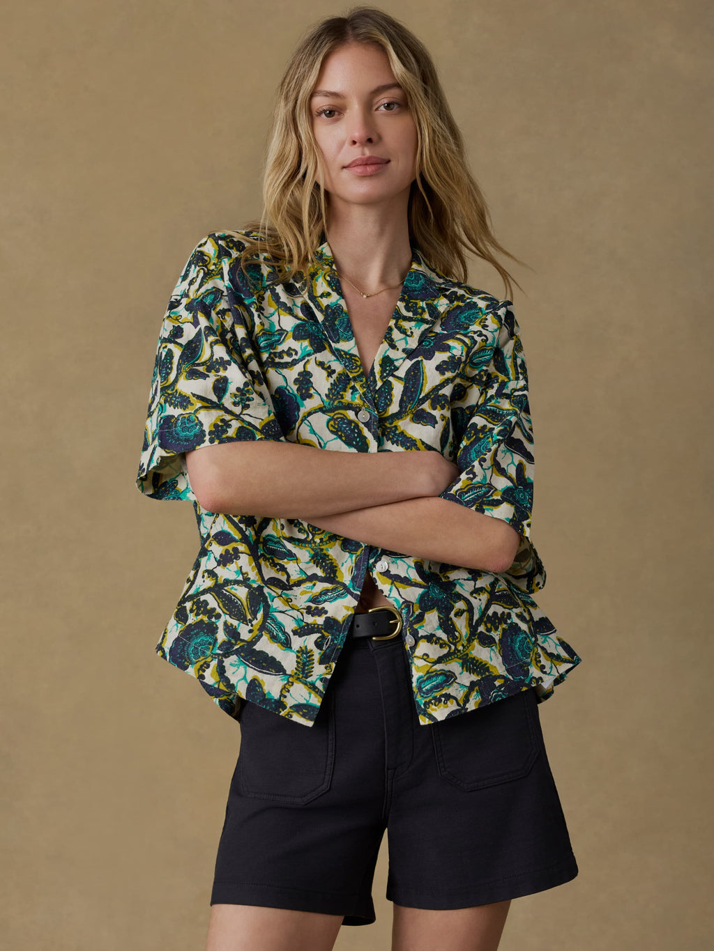 | Montecito Linen Relaxed Camp Shirt - Tropics | Faherty Brand